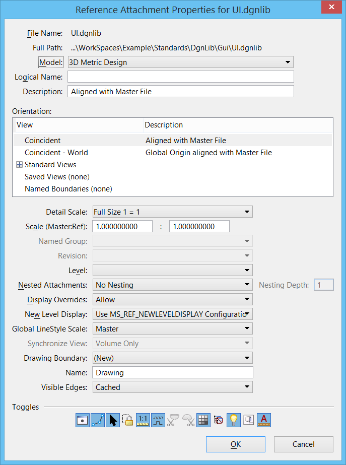 Reference Attachment Properties Dialog